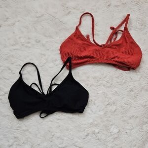 *LAST CHANCE!* Cupshe Bikini Tops Criss Cross Spaghetti Straps Back Tie